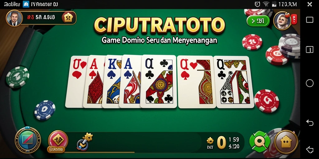 Screenshot utama CIPUTRATOTO memperlihatkan permainan domino yang seru.