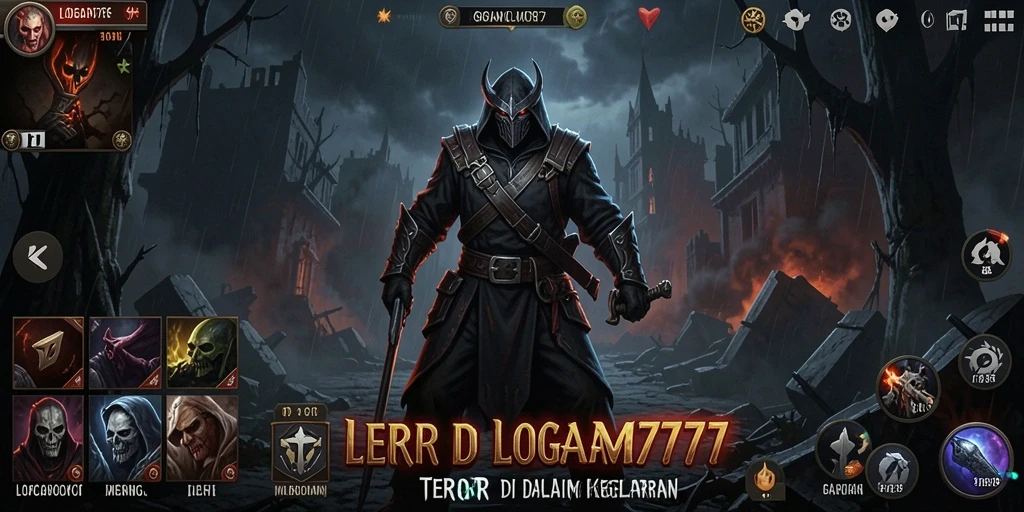 Tampilan gameplay <strong>LOGAM777</strong> yang menakutkan dan mencekam saat menjelajahi dunia horor.