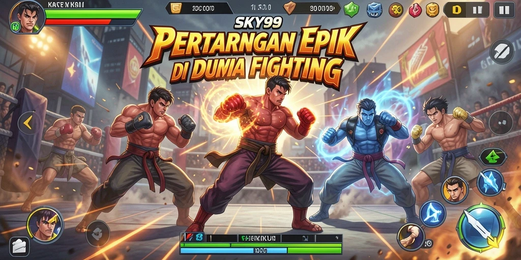 Tangkapan layar dari gameplay SKY99 yang intens dan penuh aksi.